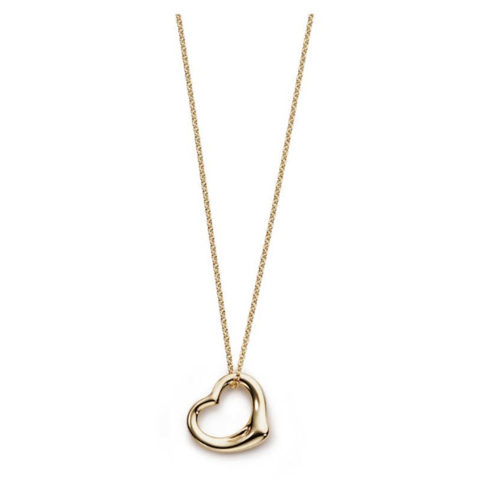 Tiffany & Co. 18K Open Heart Pendant Necklace